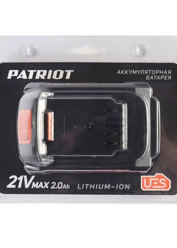 Батарея аккумуляторная PB BR 21V(Max) Li-ion Patriot UES, 2,0Ah, тонкая зарядка (5,5 мм)