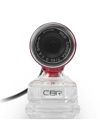 Камера Web Cbr CW 830M Red, с матрицей 0,3 МП, разрешение видео 640х480, USB 2.0, встроенный микрофон, ручная фокусировка, крепление на мониторе, дли