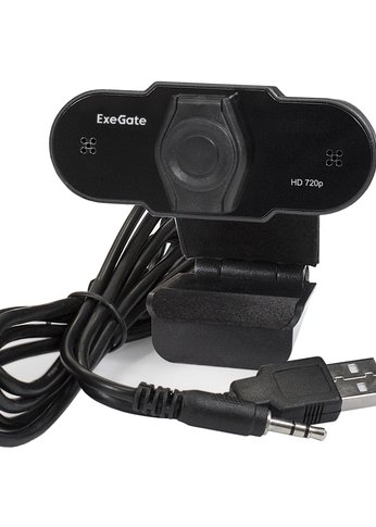 Камера Web ExeGate BlackView C525 HD (матрица 1/3"1,3 Мп,1280х720,720P,30fps,4-линзовый объектив,USB+35mm Jack,фиксированный фок. EX287385RUS