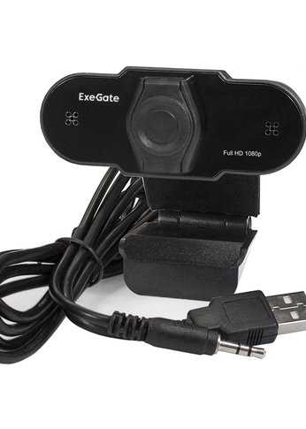 Камера Web ExeGate BlackView C615 FullHD (матрица 1/3" 2 Мп, 1920х1080, 1080P, 30fps, 4-линзовый объектив, шторка, USB, фиксирова EX287387RUS