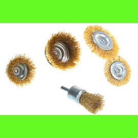  Набор щеток для дрели MATRIX 74492, 5 шт., 2 плоские, 50-75 мм + 3 чашки, 25-50-75 мм, со шпильками 