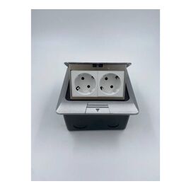  Блок розеток в пол Inrior DB-02-80 серый, на 2 Euro розетки 
