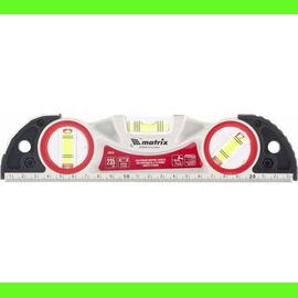  Уровень алюминиевый Matrix 34910 литой, фрезерованный, 3 глазка, две ударные площадки, 235мм 