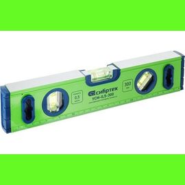  Уровень алюминиевый СИБРТЕХ 34111 УСМ-0,5-300, фрезерованный, 3 глазка, магнитный, 300мм 