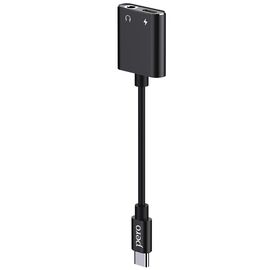  Адаптер PERO AD10 USB TYPE-C TO USB TYPE-C/MINI JACK 3.5, черный 