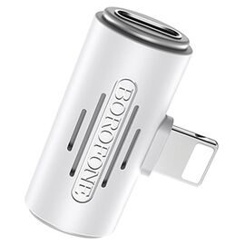  Переходник BOROFONE BV6 Comfortable, Lightning - Dual Lightning, белый 