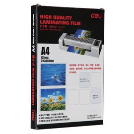 Пленка для ламинирования Deli 125мкм A4 (100шт) глянцевая 216x303мм с клеящим слоем E3817 