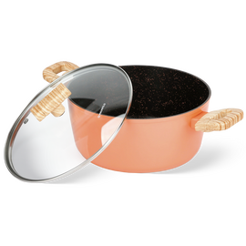  Кастрюля MAUNFELD Marta MCS41FA06CL из кованого алюминия со стекл. крышкой, 24см, 4,1л 