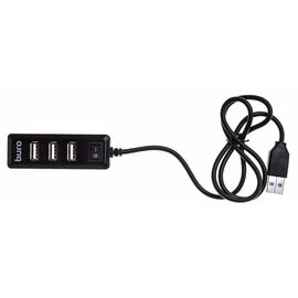  Разветвитель USB 2.0 Buro BU-HUB4-0.5L-U2.0 4порт. черный 