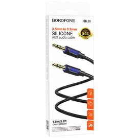  Аудио кабель BOROFONE BL20/ AUX / 3.5 mm jack - 3.5 mm jack/ 1m/ Силикон / Черный 