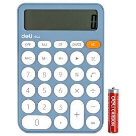  Калькулятор настольный Deli EM124Blue синий 12-разр. 
