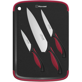  Набор ножей кухонных Rondell RD-1891 4предм. разд.дос. черный/бордовый блистер 