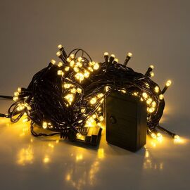  Светодиодная гирлянда внутренняя нить 20 метров, 200 диодов, белый теплый (черный провод) (132731) 