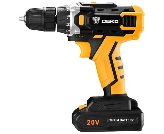  Дрель аккумуляторная DEKO DKCD 20 FU-Li 20v 1*1.5Ah Li-Ion 063-4176 с акк и ЗУ 