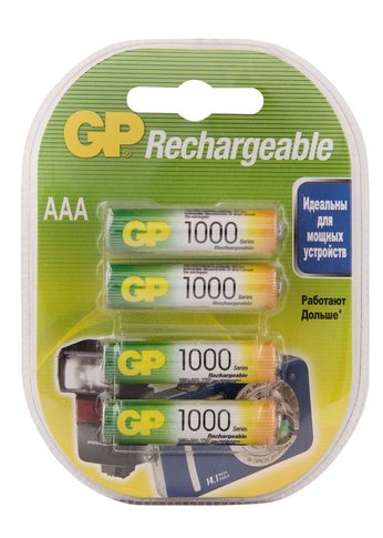 Аккумулятор GP 100AAAHC3/1 AAA NiMH 1000mAh (промо:3+1) (4шт)