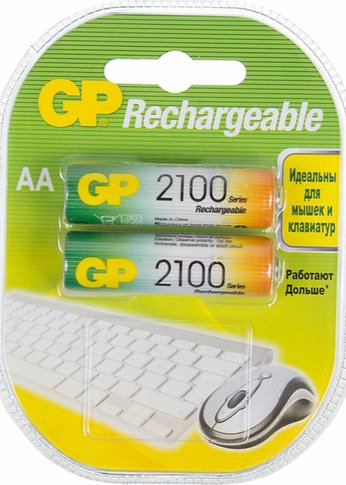 Аккумулятор GP 210AAHC AA NiMH 2100mAh (2шт)