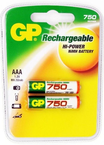 Аккумулятор GP 75AAAHC AAA NiMH 750mAh (2шт)