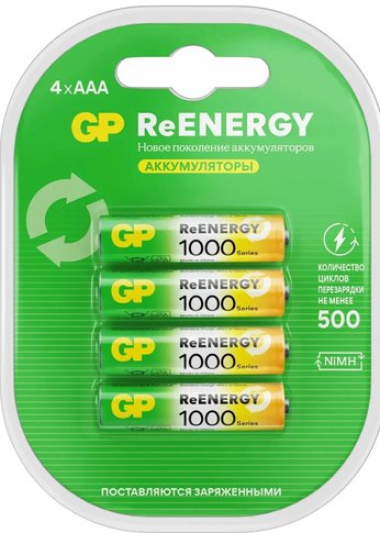 Аккумуляторные батарейки GP ReEnergy 100AAAHC (AAA) NiMH 930mAh (блистер 4шт)