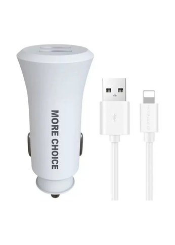 Автомобильное З/У More Choice AC23i 2USB 2.4A для Apple 8-pin White