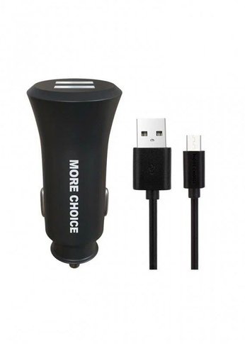 Автомобильное З/У More Choice AC23m 2USB 2.4A для micro USB Black