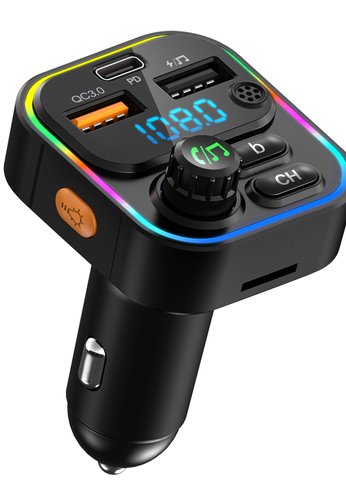 Автомобильный FM-модулятор ACV FMT-130B черный BT 2xUSB Type-C RGB