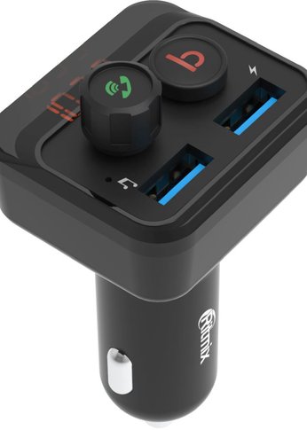 Автомобильный FM-модулятор Ritmix FMT-B100 черный MicroSD BT USB