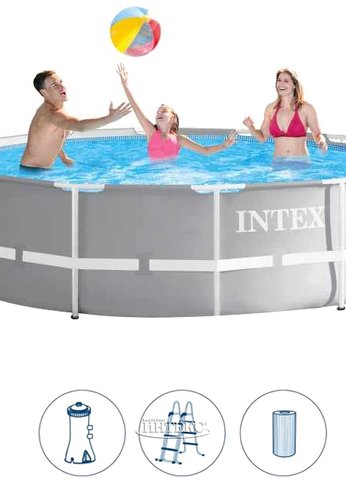 Бассейн INTEX каркасный 3.66mx99cm (фильтр-насос + лестница) ( Арт. 26716NP)