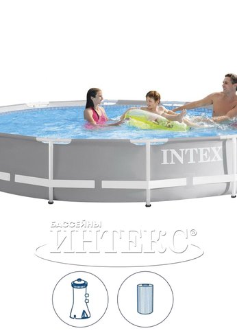 Бассейн INTEX каркасный 366х76 см + фильтр-насос INTEX ( Арт. 26712NP)