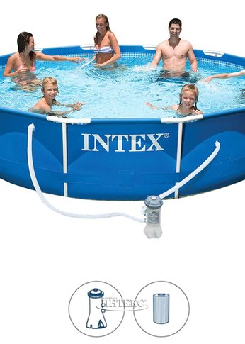 Бассейн INTEX каркасный 366х76см.+фильтр-насос . (в коробке) Арт.28212NP