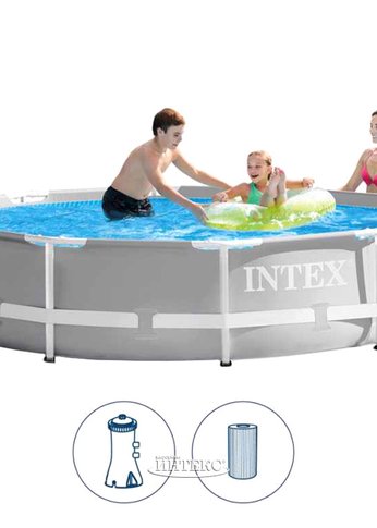 Бассейн INTEX каркасный призматический (фильтр-насос), 3,05м x 76см, 26702NP 049-014