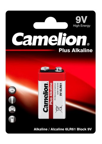 Батарейка Camelion Plus Alkaline 6LR61-BP1 9V 550mAh (1шт) блистер