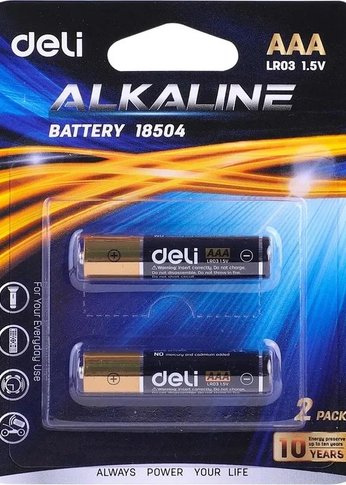 Батарейка Deli E18504 AAA (2шт) блистер