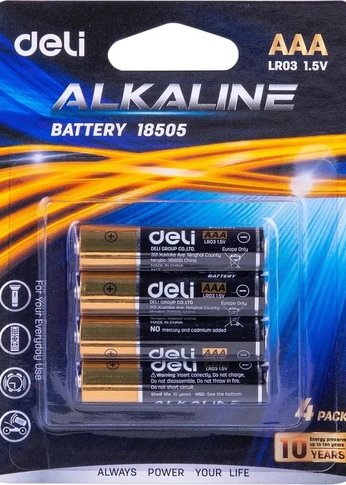 Батарейка Deli E18505 AAA (4шт) блистер