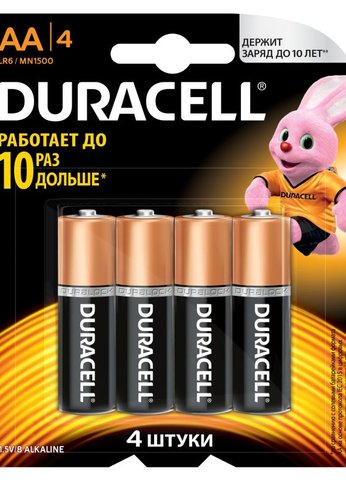 Батарейка Duracell Basic CN LR6-4BL MN1500 AA (4шт)