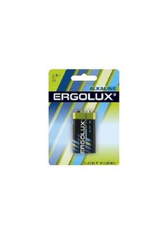 Батарейка Ergolux Alkaline 6LR61 BL-1 9V 600mAh (1шт) блистер