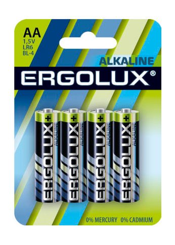 Батарейка Ergolux Alkaline LR6-BL4 AA 2800mAh (4шт) блистер