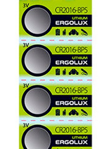 Батарейка Ergolux Lithium CR2016-BP5 CR2016 75mAh (5шт) блистер