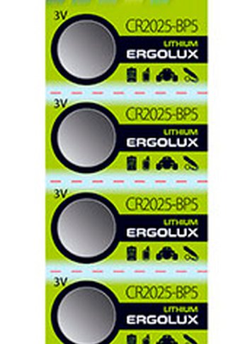 Батарейка Ergolux Lithium CR2032-BP5 CR2032 200mAh (5шт) блистер