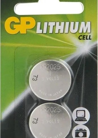 Батарейка GP Lithium CR2025 (2шт) блистер