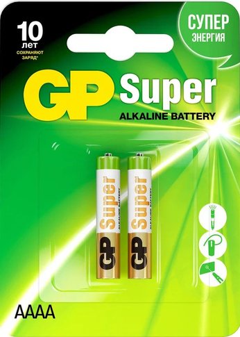 Батарейка GP Super Alkaline GP 25A-2CR2 AAAA (2шт) блистер