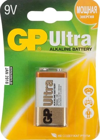 Батарейка GP Ultra Alkaline 1604AU 6LR61 9V (1шт)