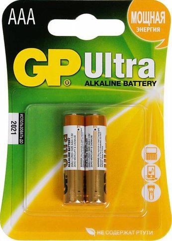 Батарейка GP Ultra Alkaline 24AU LR03 AAA (2шт)