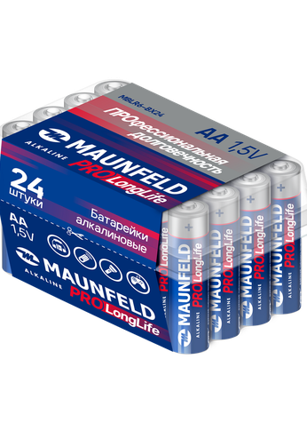 Батарейка Maunfeld PRO Long Life Alkaline AA (LR6) MBLR6-BX24, бокс 24 шт.