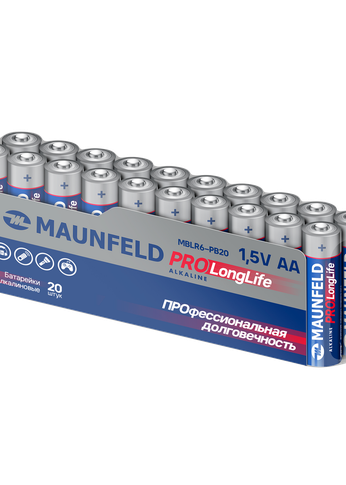 Батарейка Maunfeld PRO Long Life Alkaline AA (LR6) MBLR6-PB20, спайка 20 шт.