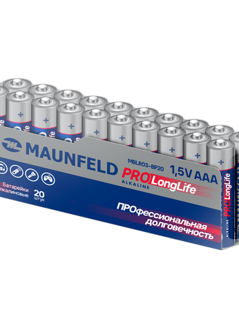 Батарейка Maunfeld PRO Long Life Alkaline ААА(LR03) MBLR03-PB20, упаковка 20 шт.