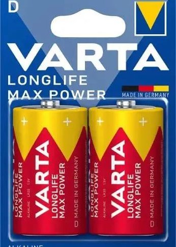 Батарейка Varta LongLife Max Power Alkaline D LR20 (2шт) блистер