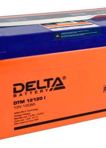 Батарея для ИБП Delta DTM 12120 I 12В/120Ач, клемма Болт М8 (406х172х223мм (228мм); 37,4кг; Срок службы 10-12лет;