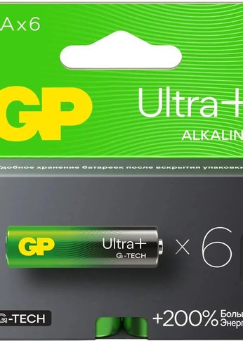 Батарея GP Ultra Plus Alkaline 15AUPA21-2CRB6 AA (6шт) блистер