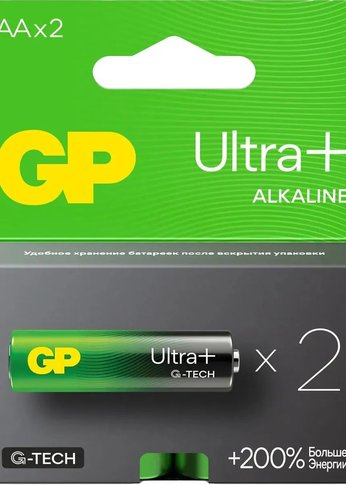 Батарея GP Ultra Plus Alkaline 15AUPA21-2CRSB2 AA (2шт) блистер