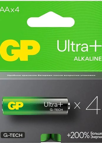 Батарея GP Ultra Plus Alkaline 15AUPA21-2CRSB4 AA (4шт) блистер